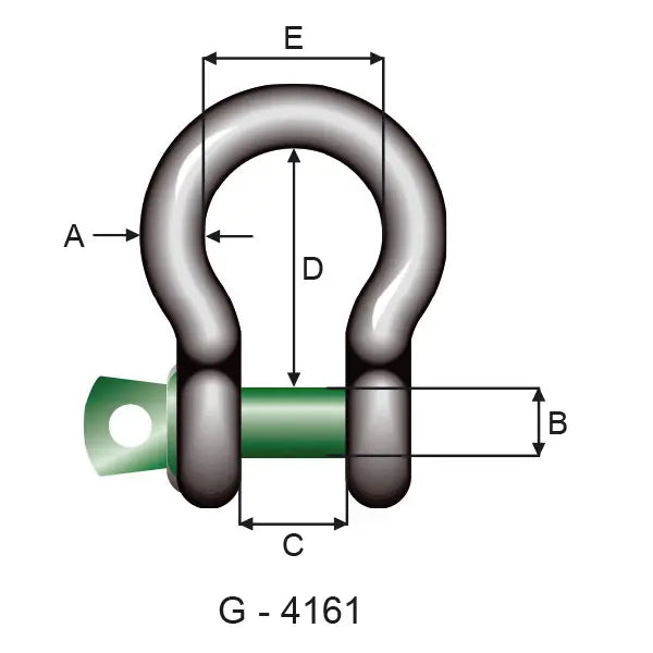 Green Pin Stål Sjækle type G-4161 med skruepin & Øje fra 330 kg til 55 ton