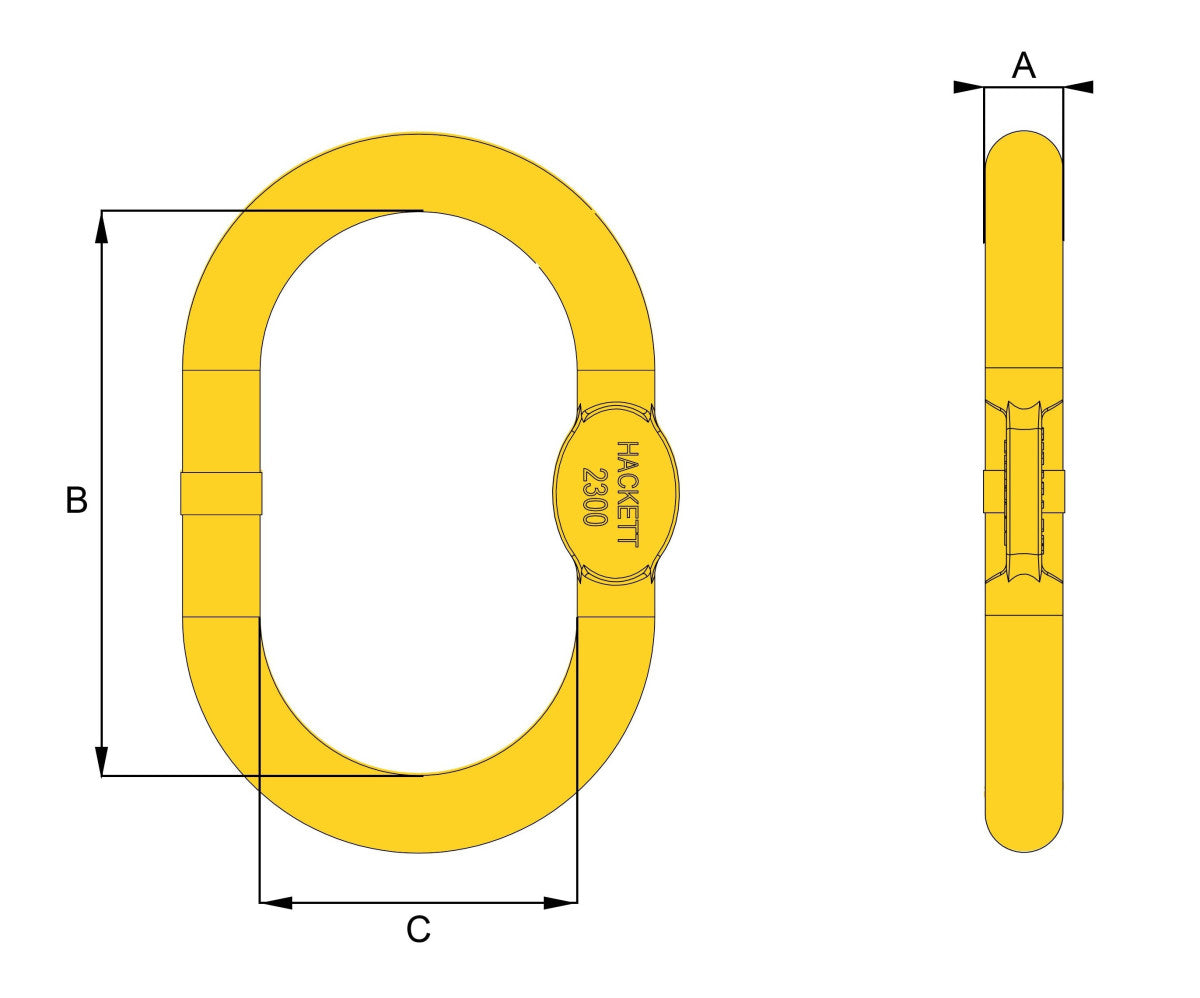 Oval ring til 1 & 2 benet sling